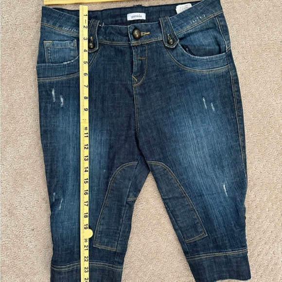 PIMKIE Women’s Blue Capri Denim Cropped Distressed Shorts Jeans-Size 8 - Picture 10 of 11